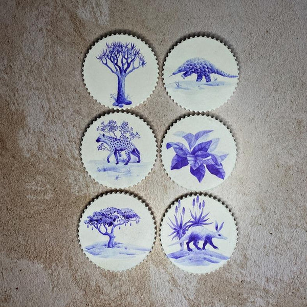 fridge magnets African delft animals