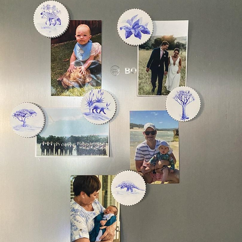 fridge magnets African delft animals