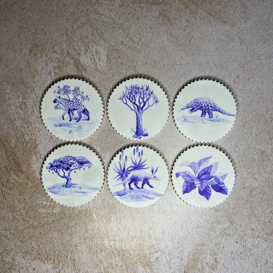 fridge magnets African delft animals
