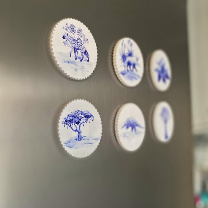 fridge magnets African delft animals
