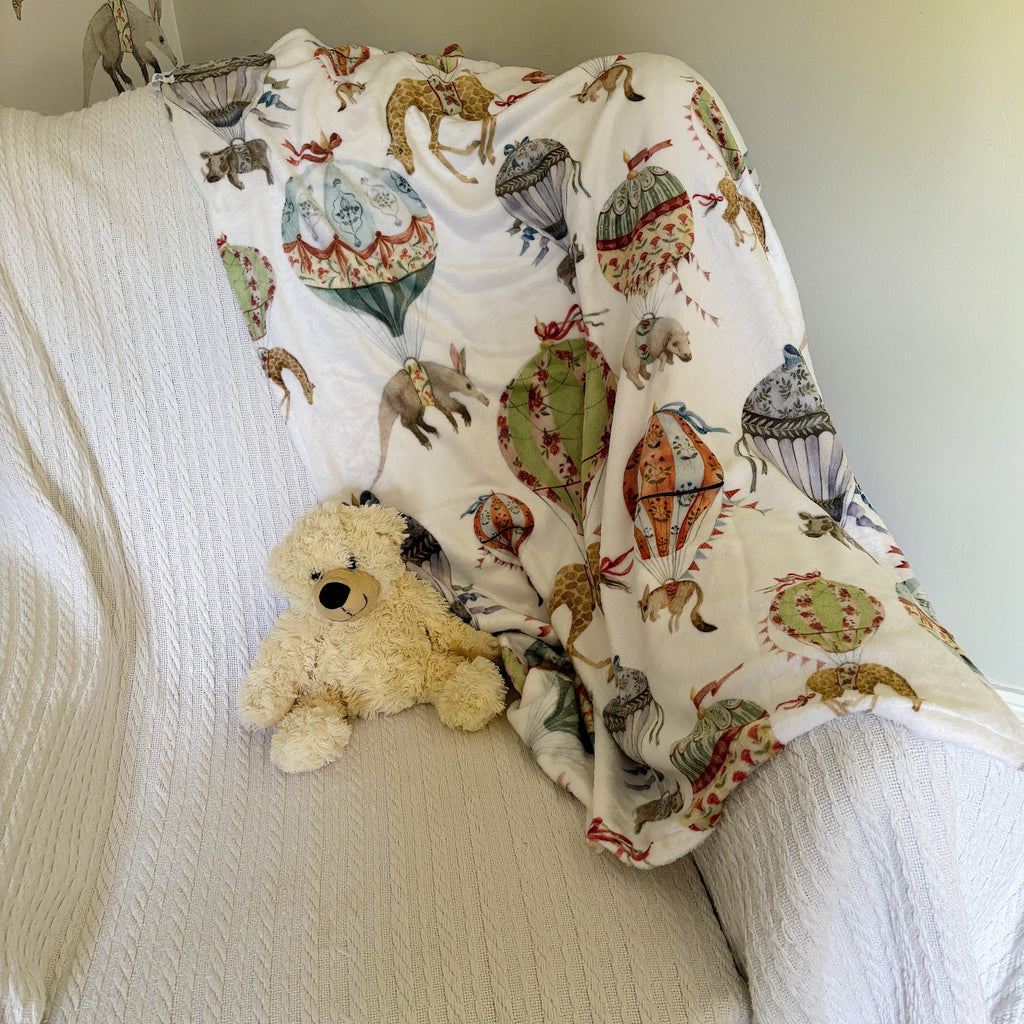 baby fleece blanket soaring safari