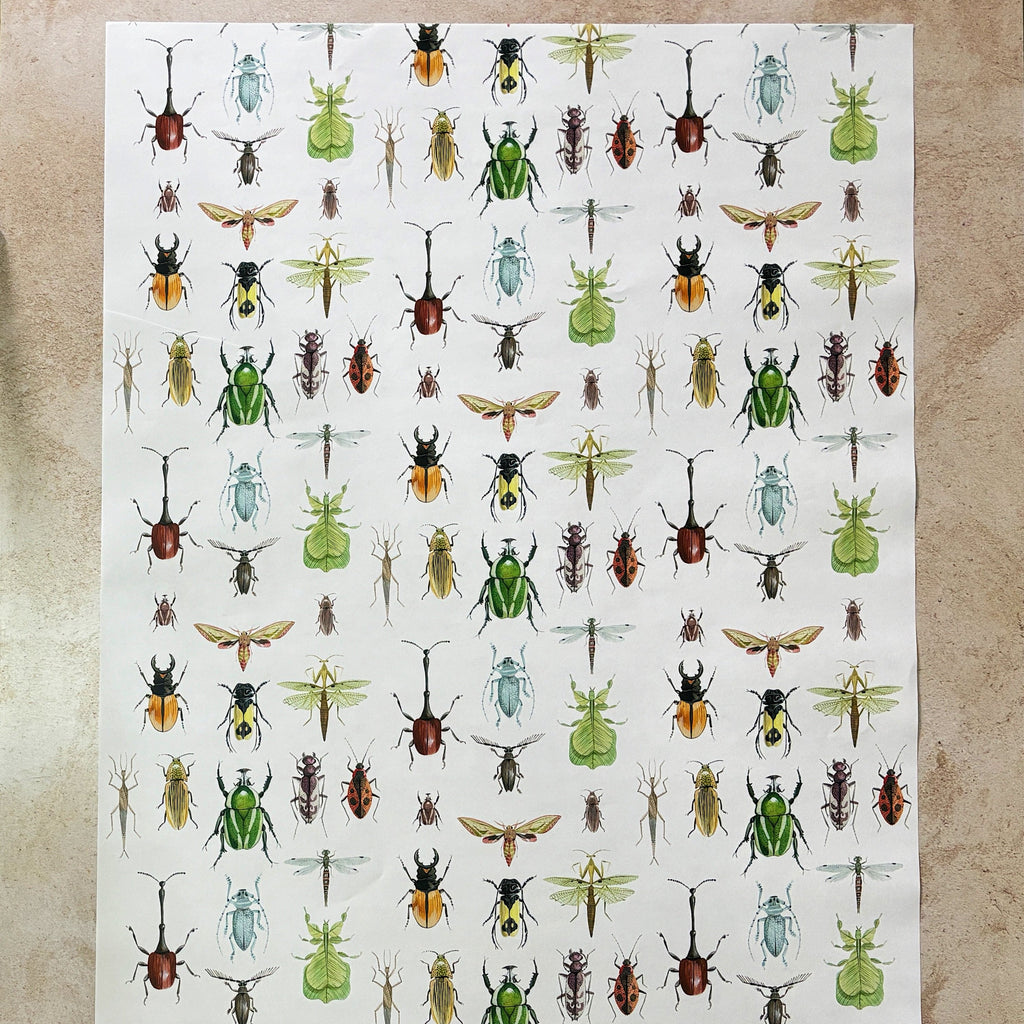 gift wrapping paper insects