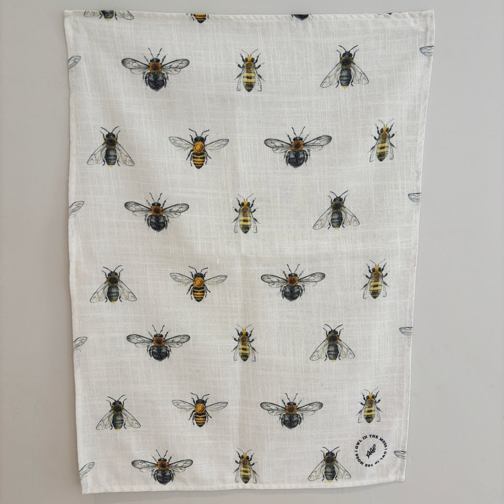 bee linen tea towel