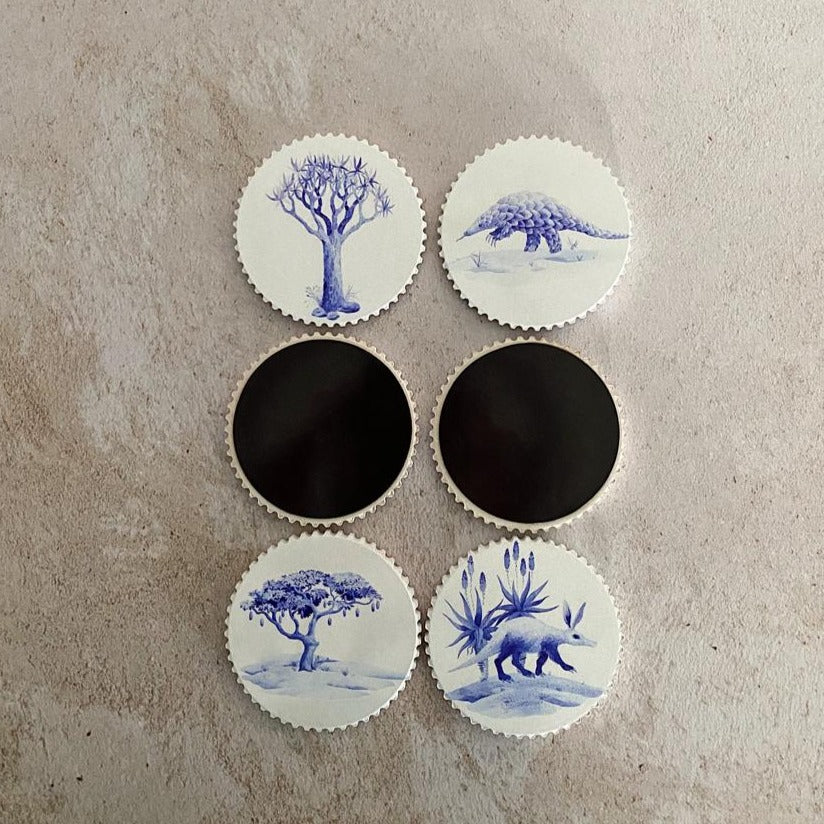 fridge magnets African delft animals