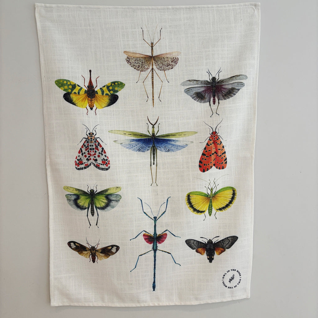 Entemology linen tea towel