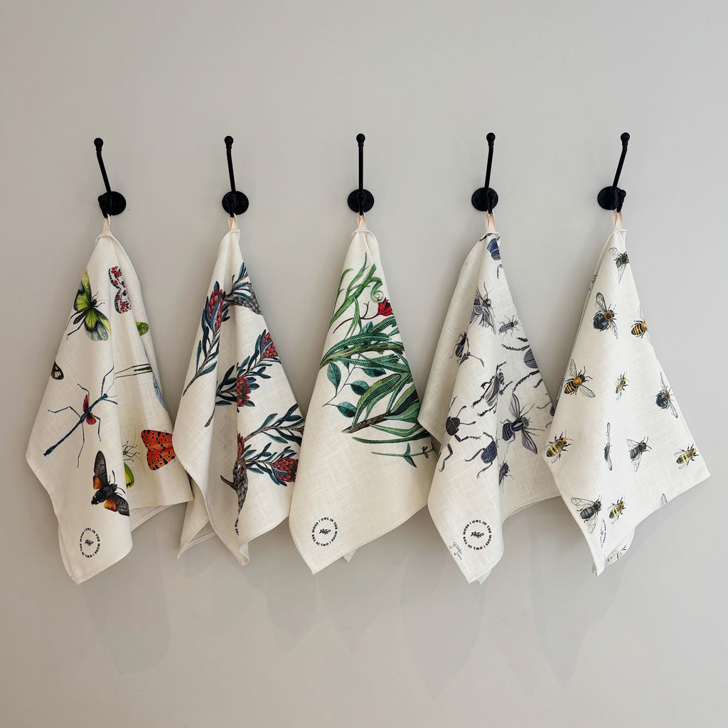 Pangolin linen tea towel