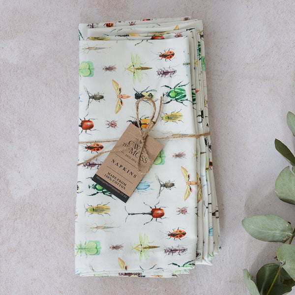 napkins insects set of 4 cotton napkins