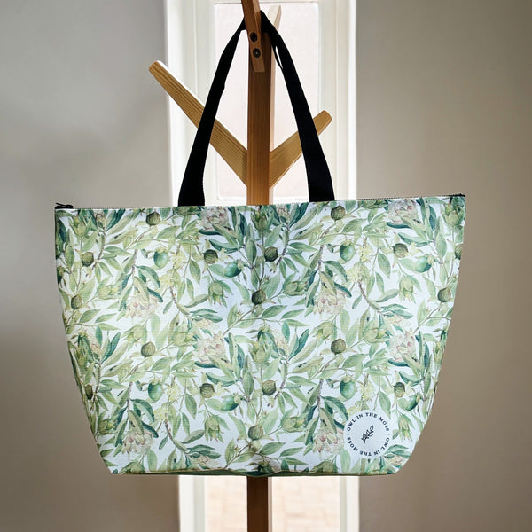 botanical protea tote bag recycled plastic 
