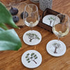 drinks coasters ceramic bushveld bome trees 