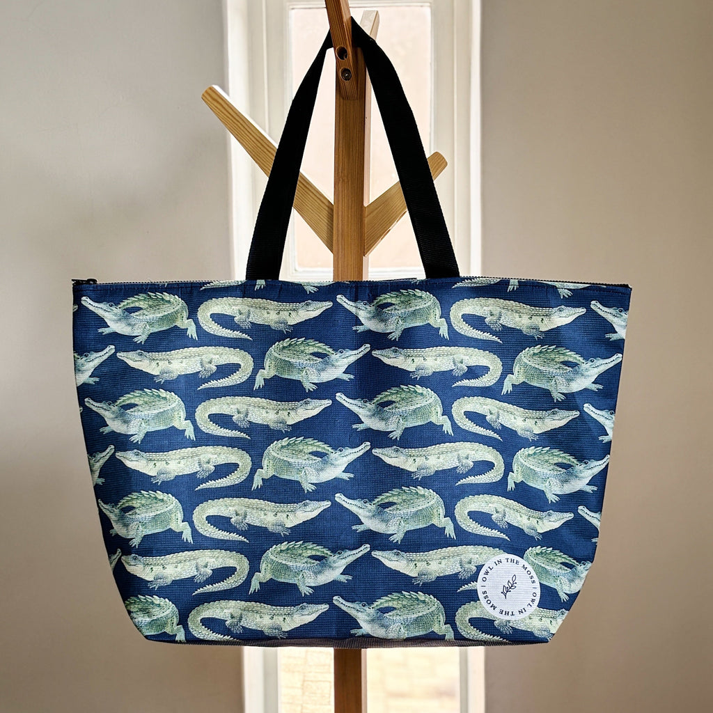 navy crocs tote bag recycled plastic