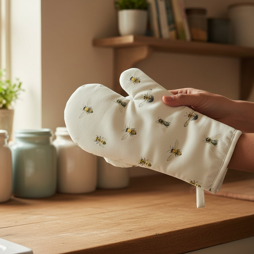 oven mitts cotton with heat resistant padding animal and nature inspired designs for chef or cooks kitchen decor  matching apron 