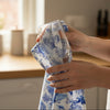 African delft cotton tea towel blue and white kitchens 
