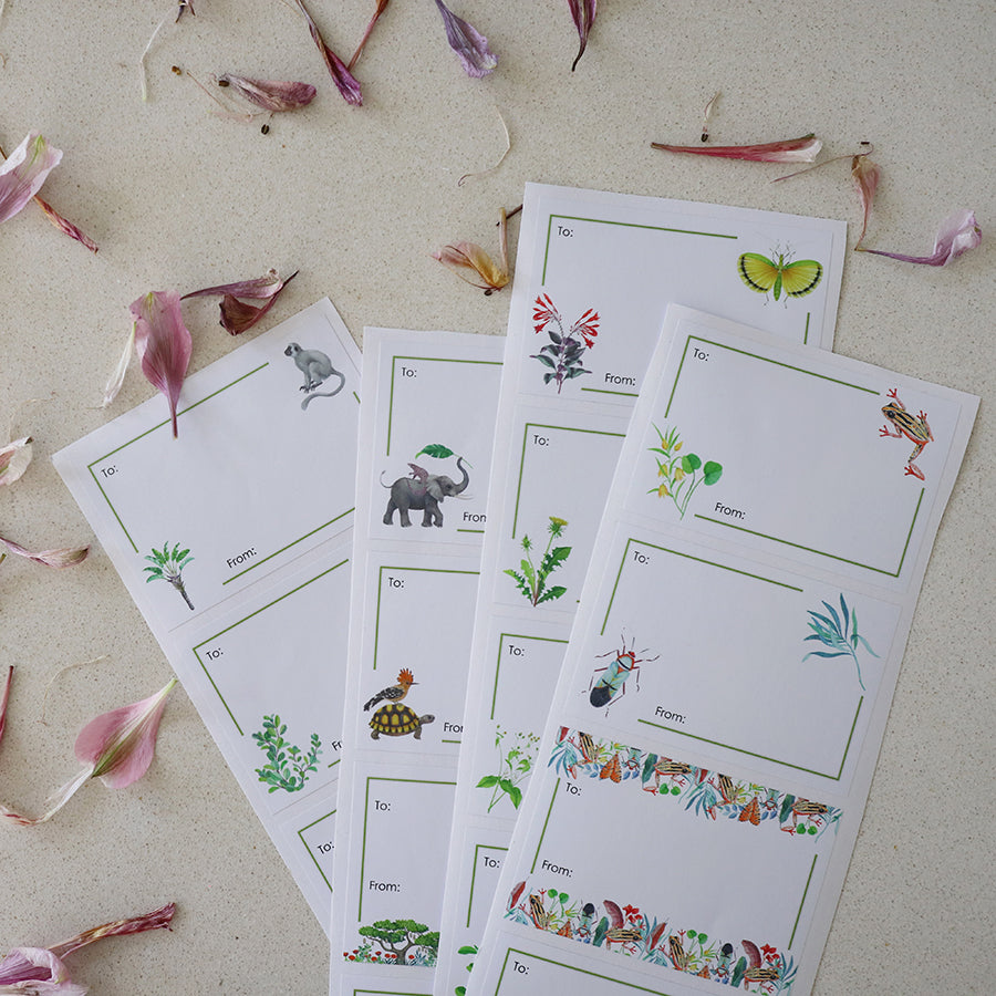 gift sticker set African animals 