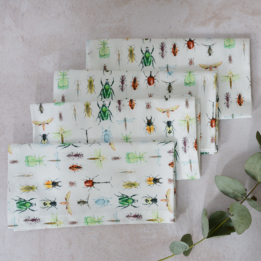 napkins insects set of 4 cotton napkins