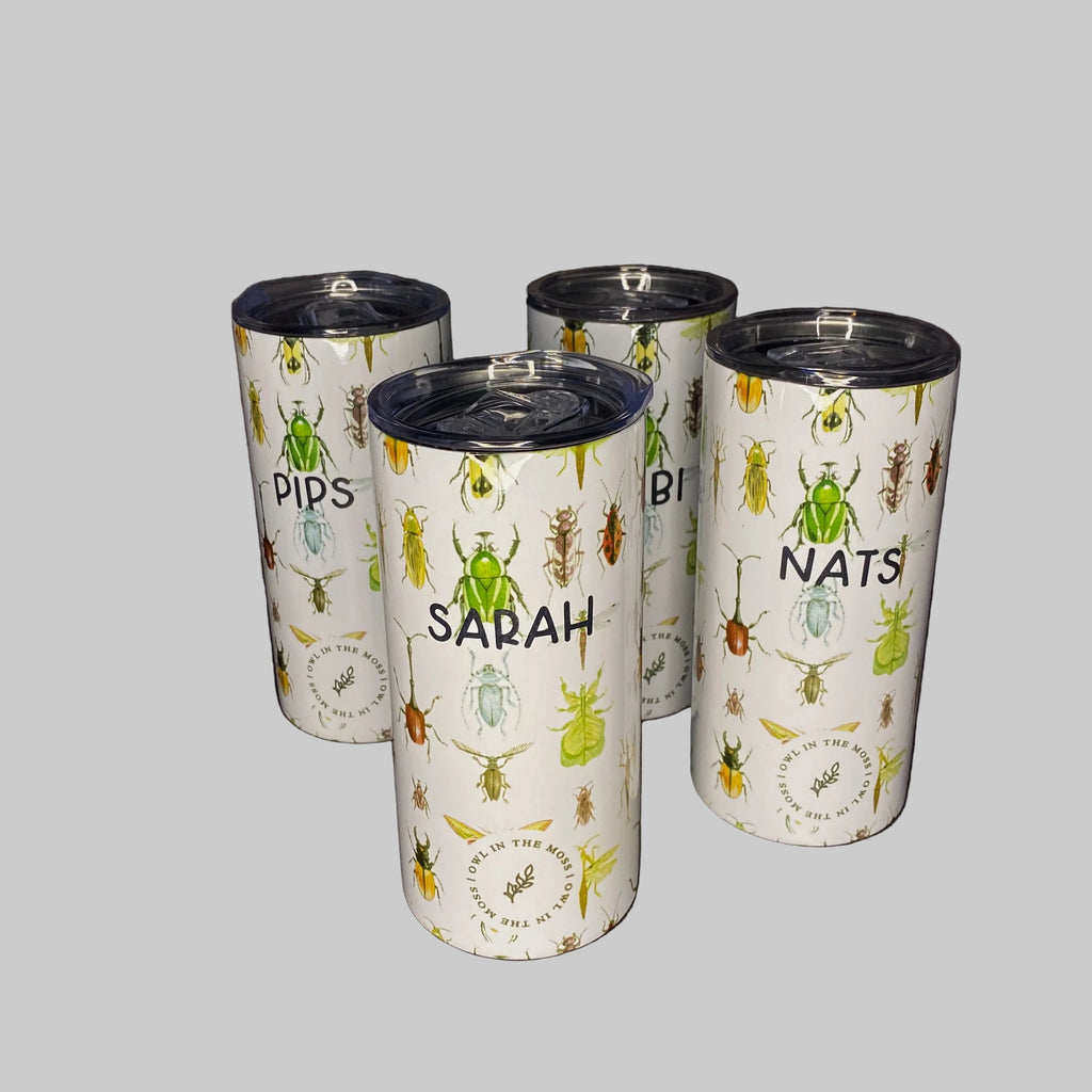 travel mug bee design insects insulated thermos nature personalised 